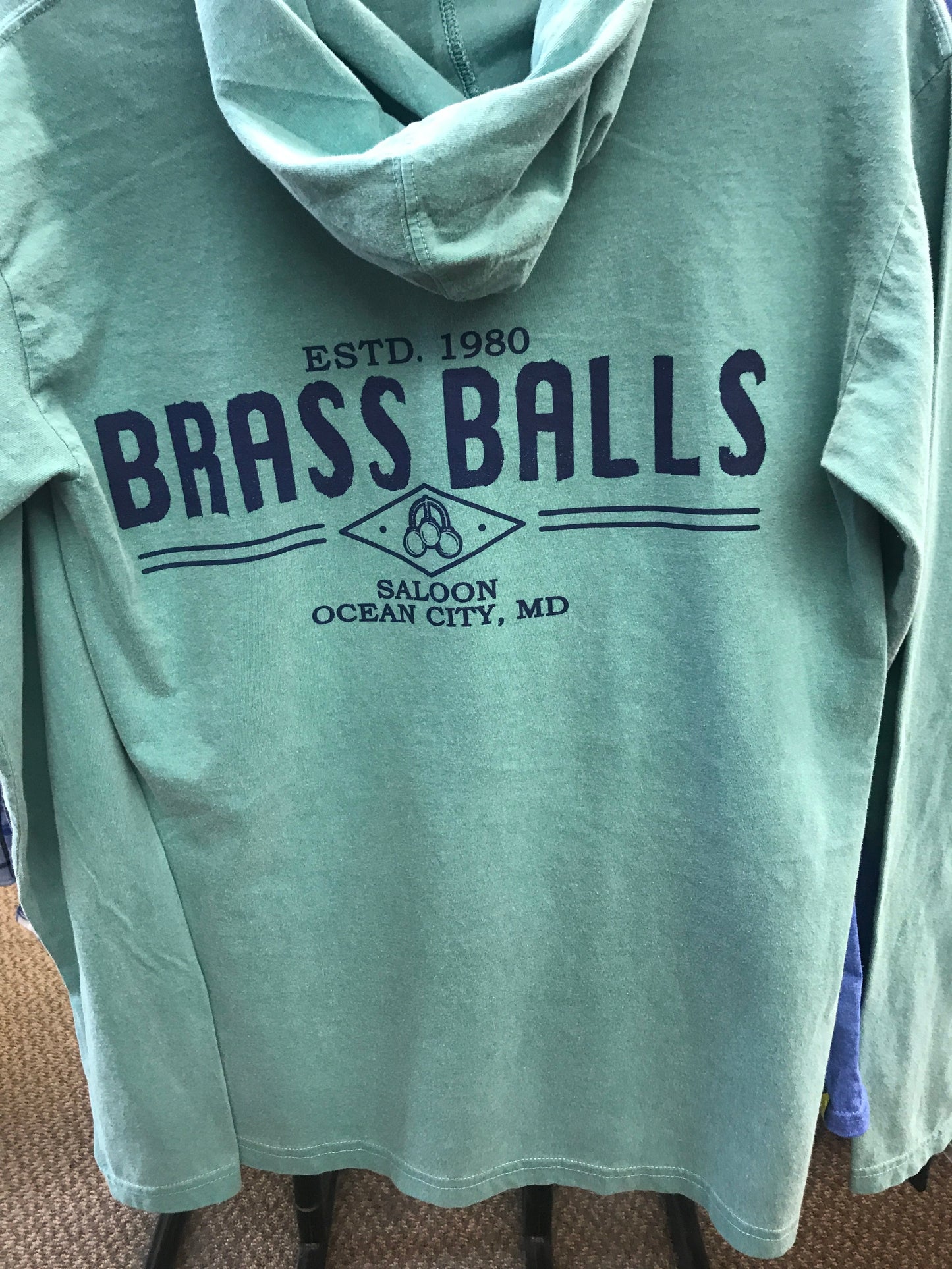 Brass Balls Diamond Hooded Long Sleeve Tee Shirt image 3