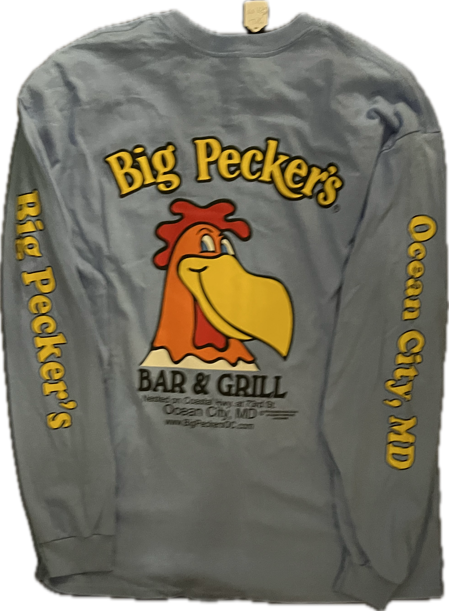 Big Pecker's Original Long Sleeve t-shirt with Sleeve Prints